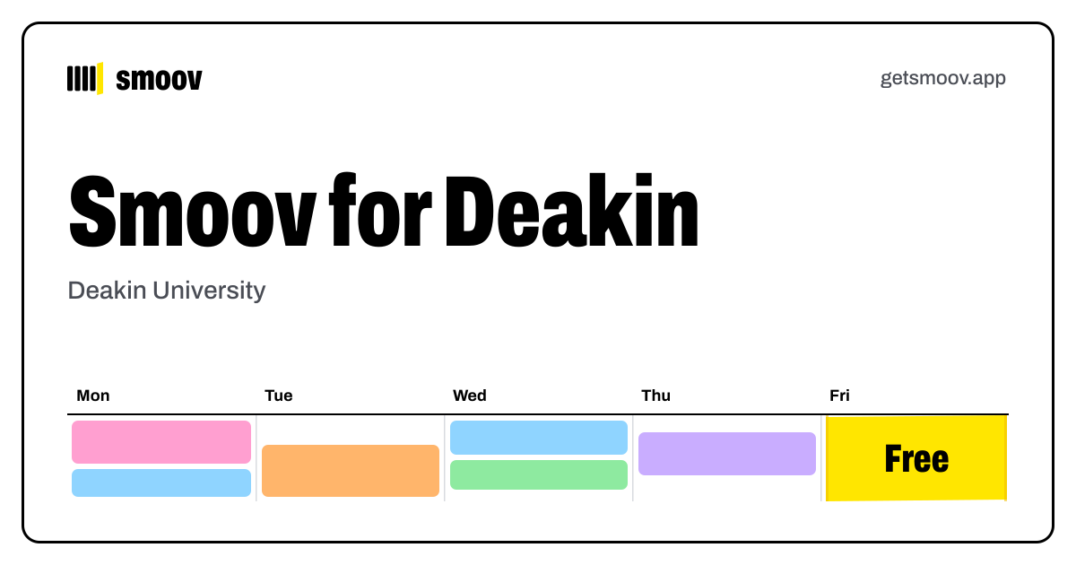 Deakin Timetable Optimiser - Smoov