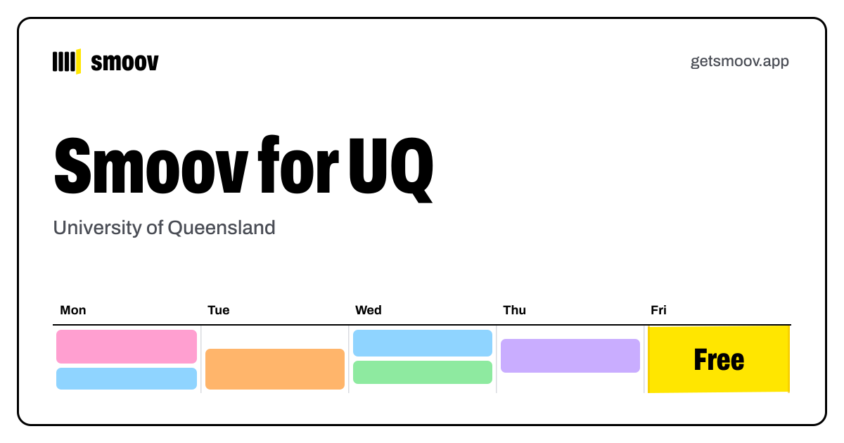 UQ Timetable Optimiser - Smoov